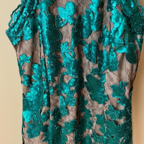 Sequin Green Cocktail Dress - Picture 4 of 16